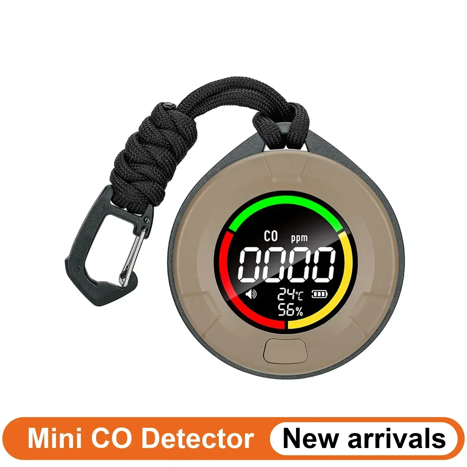 PTH-10D Mini Carbon Monoxide Detector CO Air Quality Portable Monitor HD LED Screen USB Charging for Indoor and Travel