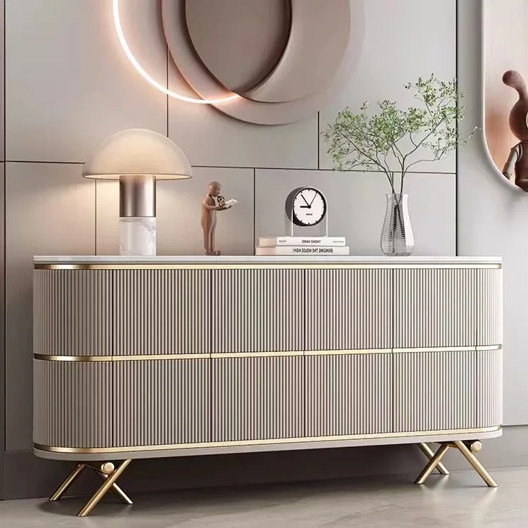 

Italian light luxury slate sideboard, simple and modern, wall-by-wall foyer, wall-to-wall decoration cabinet, high-end entrance