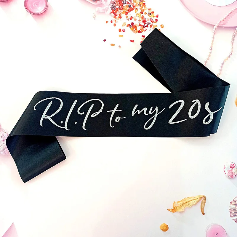 RIP to My 20s Sash Funeral for Youth 30th Birthday Girl queen Dirty Thirty and Fabulous Party decoration present gift photo prop