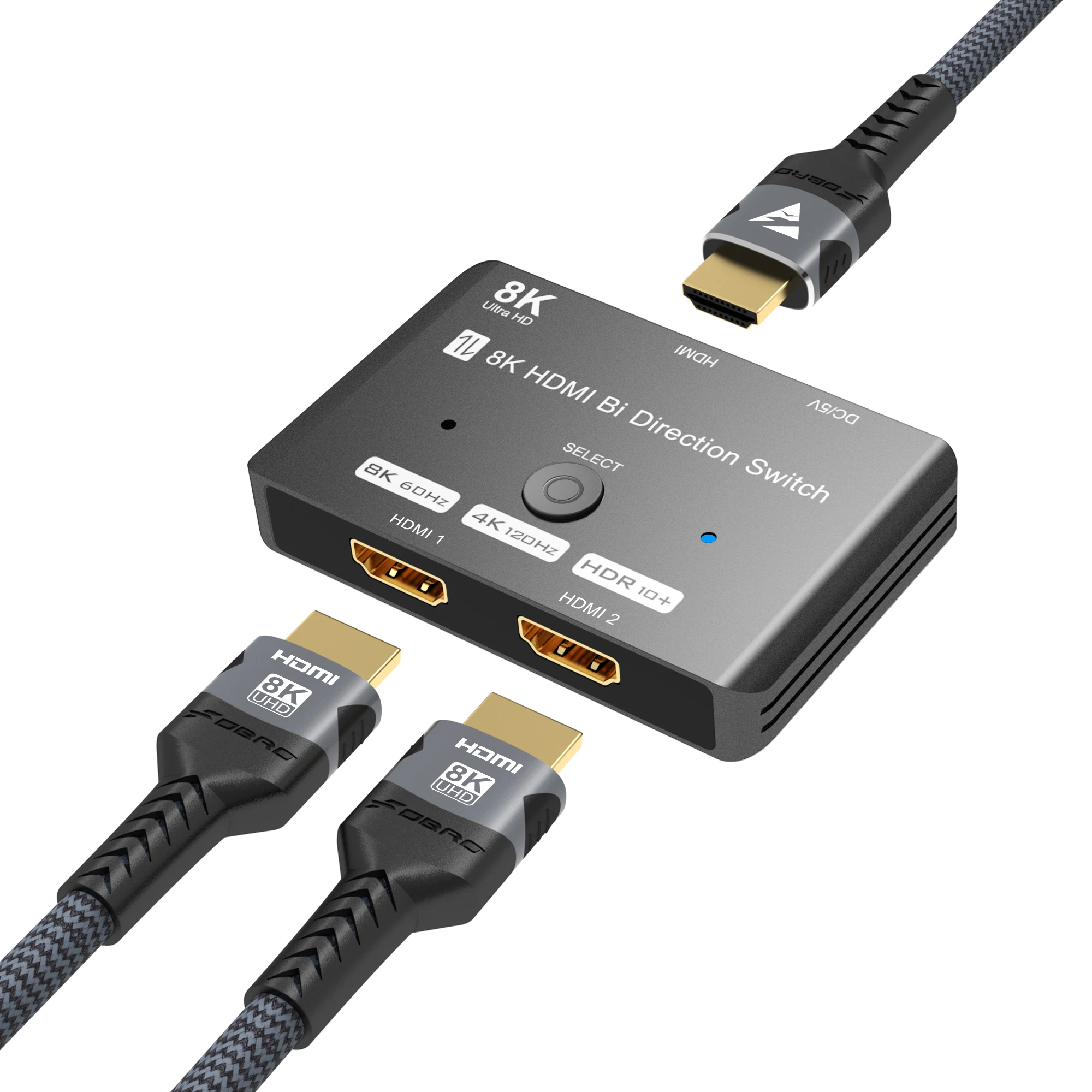 8K HDMI 2.1 Splitter Switch 2 in 1 out Hdmi Switcher 8K@60Hz 4K@120Hz For PS5 3080 HDMI-Compatible Monitor HDTV Xiaomi Xbox