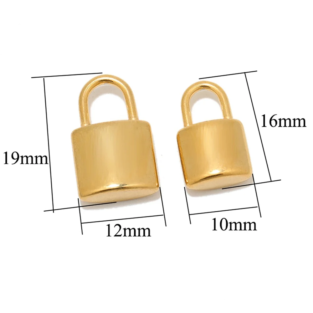5pcs/lot Stainless Steel Gold Color Lock Shaped Charms Pendants for DIY Jewelry Necklace Components Bracelet Making Accessories