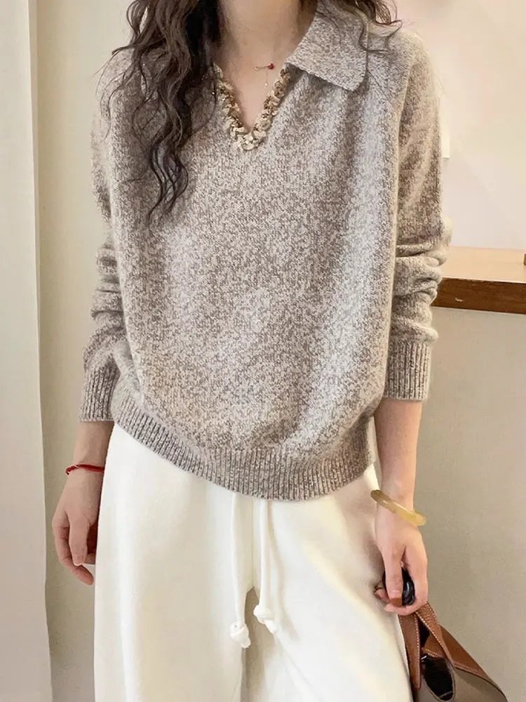 Ele Faionable Camere Knitwear Damska warstwa bazowa irt Modny sweter z długim rękawem i okrągłym dekoltem do noszenia na co dzień, o regularnym kroju