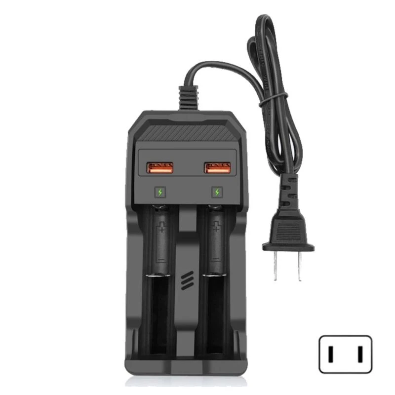 

Multifunction 18650 Rechargeable Battery 2 Slot USB Holder For 26650