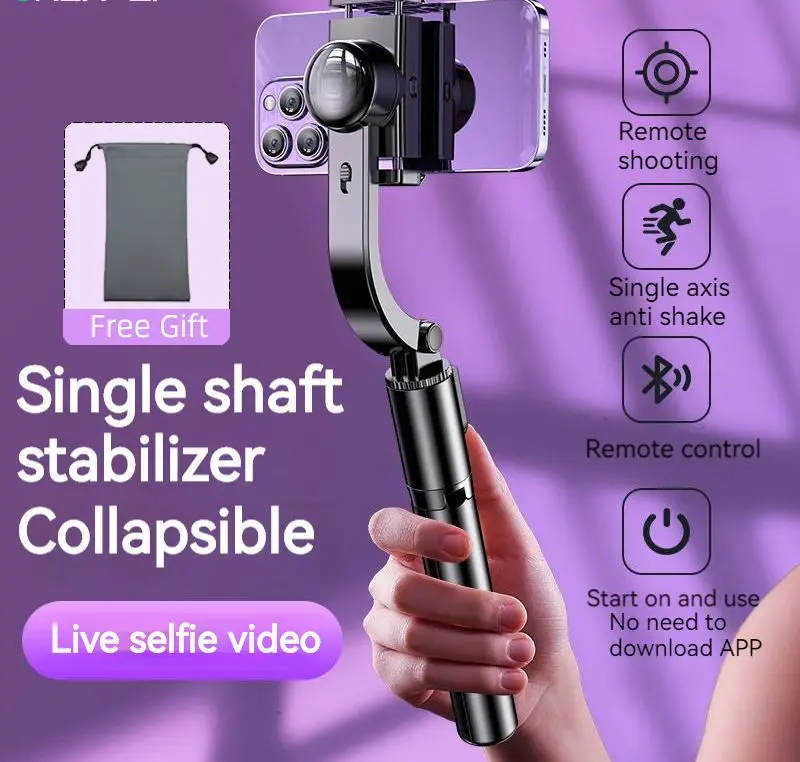 

2023 Mobile Phone Stabilizer Universal Joint Aluminum Alloy Handheld Bluetooth Remote Control Portable Self Stick Timer Tripod