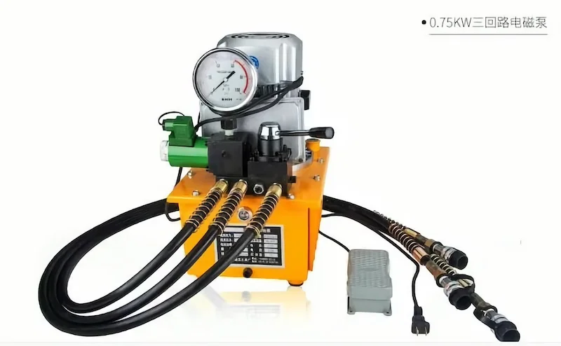 220V 0.75kw Ultra High Pressure Electric Hydraulic Pump Copper Core Motor Three-Way Valve 7L Oil Station Rubber Making Machinery