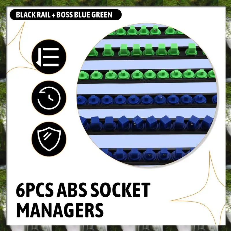 De Nieuwe 6PCS Heavy Duty Socket Racks Organizer 1/2 Inch 3/8 Inch en 1/4 Clip Drive Socket Rail Houders Heavy Duty Socket Racks