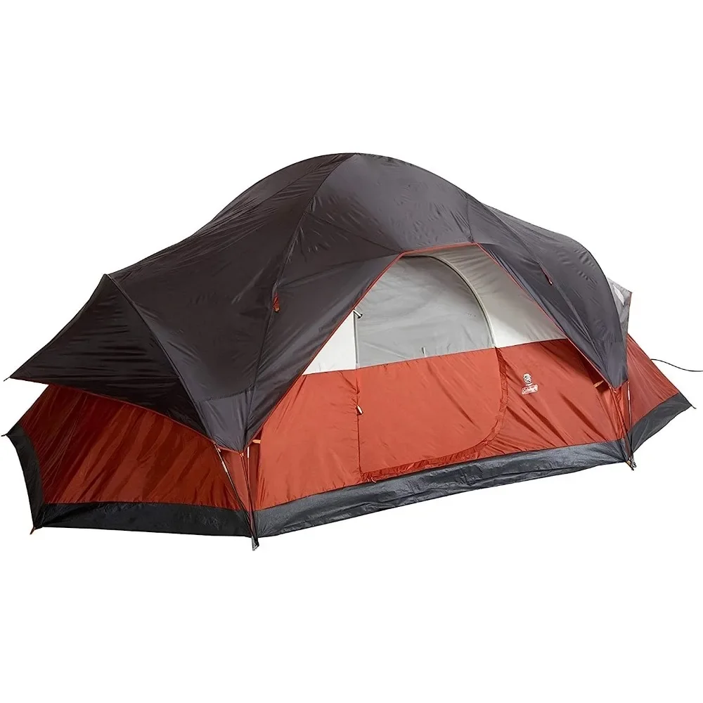 Coleman-Rainfly Camping Tent, Ventilação Ajustável, Bolsos De Armazenamento, Carry Bag, Configuração Rápida, Frete Grátis, 8 Pessoas