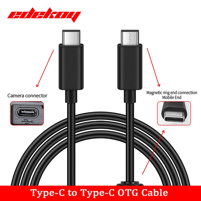 Kabel OTG TYPEC do TYPEC do aparatów Sony A7R3/A7M3/A7S3/A7R4/A9/A9II, Nikon D780/D6/Z6/Z7/Z5/Z50, Canon EOS R5/R6/R/RP/G5X2/G7 — zdjęcie produktu 6