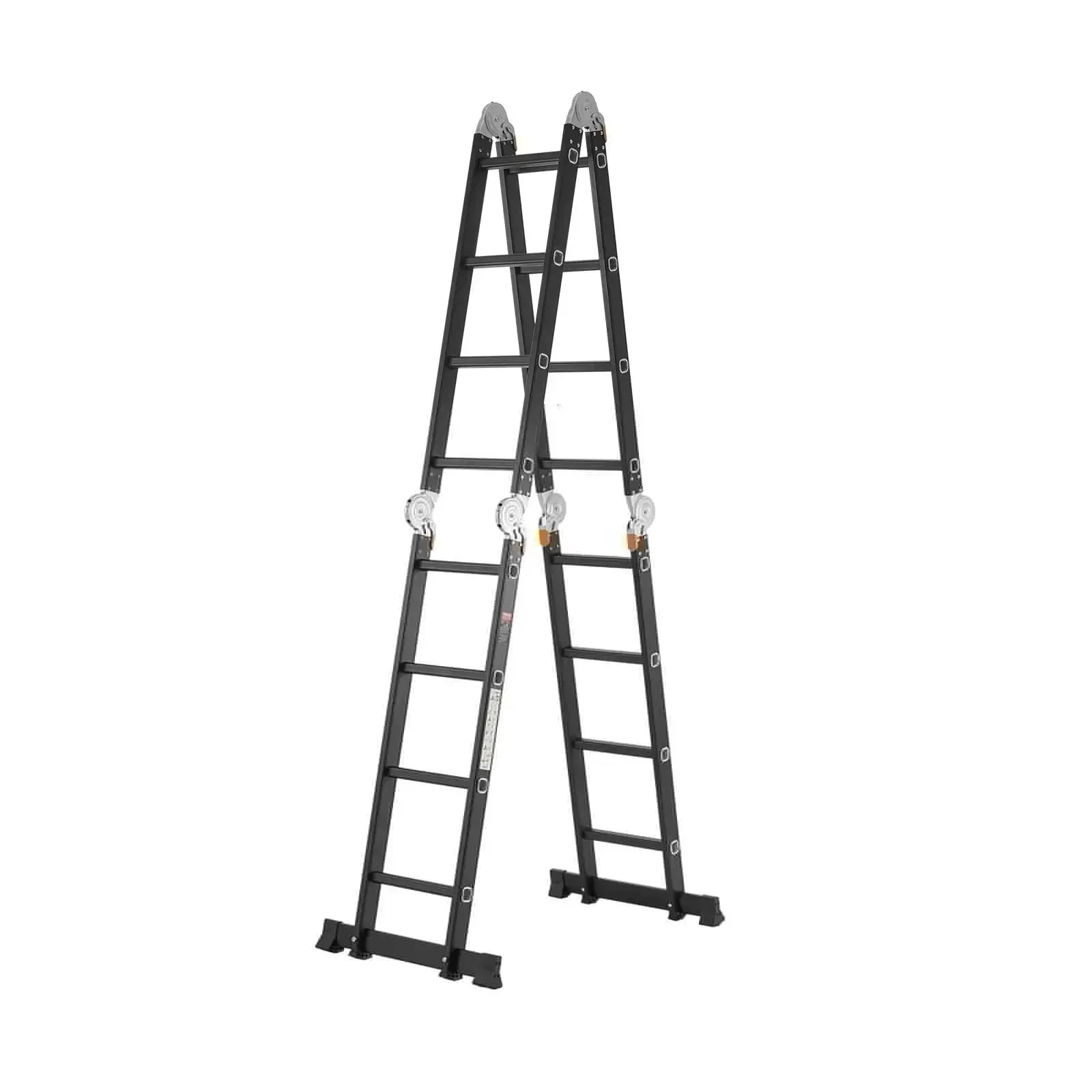 7-in-1 Multi-Purpose Folding Ladder – 4-Step, 15.5 ft Reach Height with Scaffolding Plank