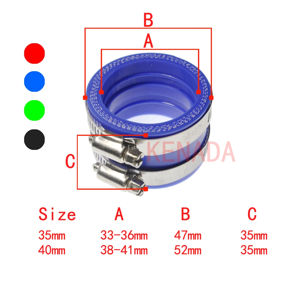 Motorcycle Carburetor Rubber Adapter 35mm 40mm 42mm 45mm Inlet Pipe Intake Motorbike Accessories For PWK KEIHIN OKO KOSO