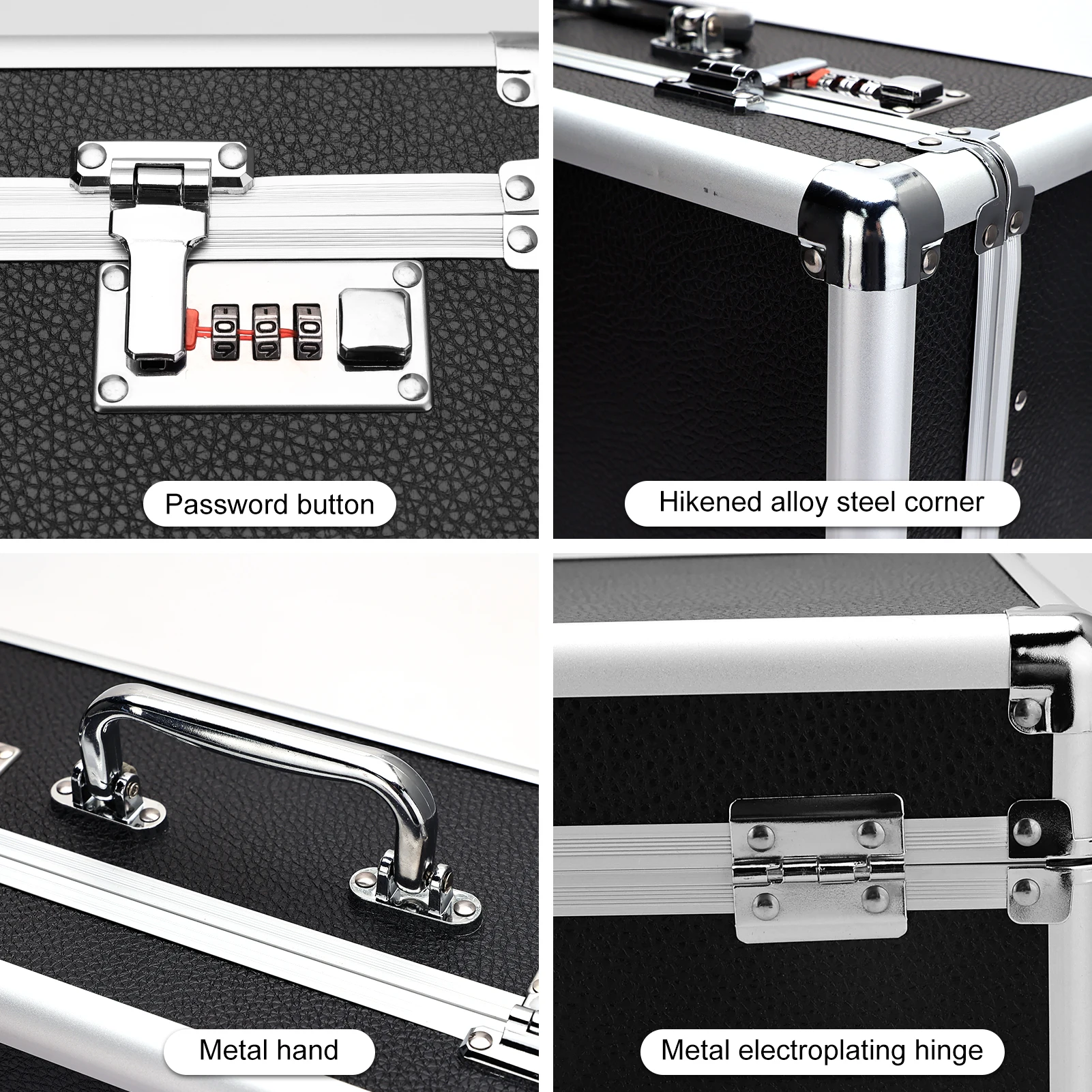 Black Aluminum Travel Case for Barber Tools