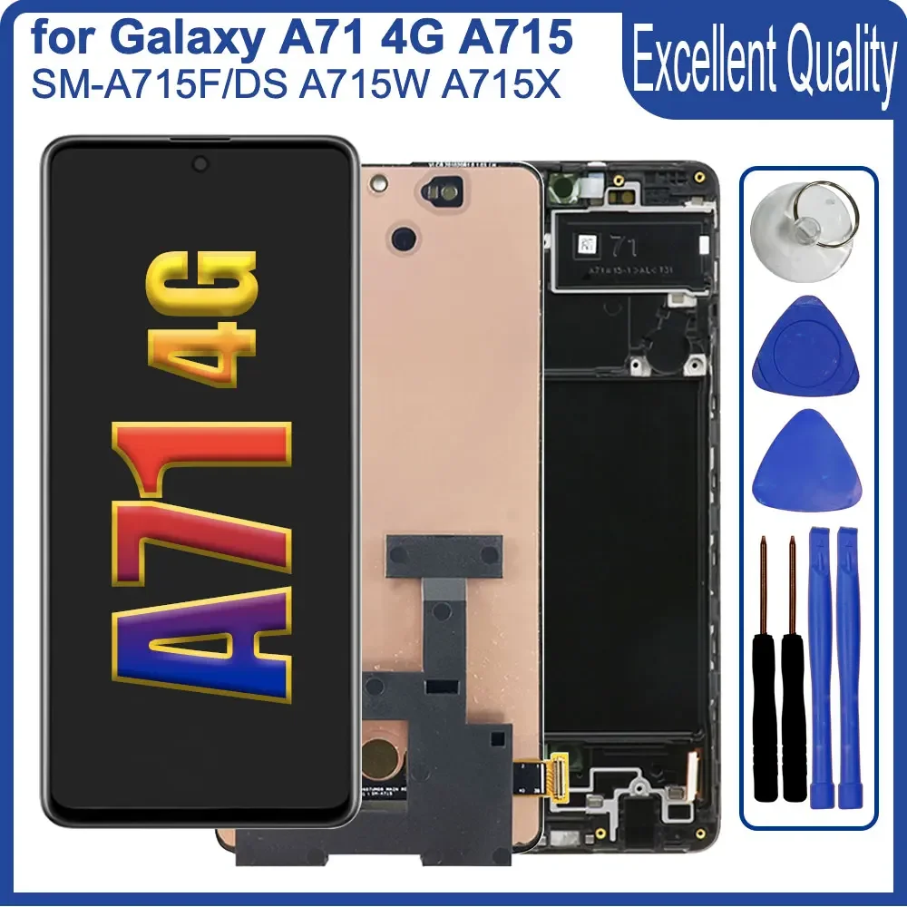 ЖК-дисплей Super AMOLED для Samsung Galaxy A71 4G A715 A715F, ЖК-дисплей с сенсорным экраном и дигитайзером, сменный ЖК-дисплей для Samsung A71 4G A715