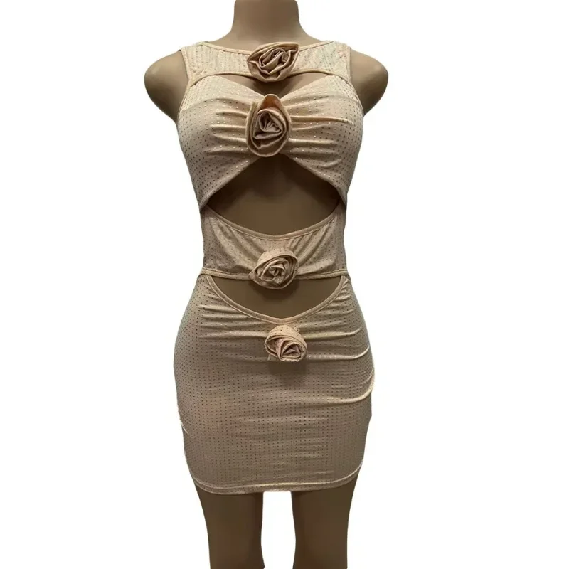 

Африканские платья для женщин, летние сексуальные Дашики, африканское мини-облегающее платье без рукавов со стразами, одежда в африканском стиле для женщин