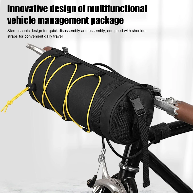 Bolsa para bicicleta de montaña, bolsa frontal para bicicleta, bandolera impermeable multifuncional, bolsa para manillar portátil, bolsa para tubo de marco elástica