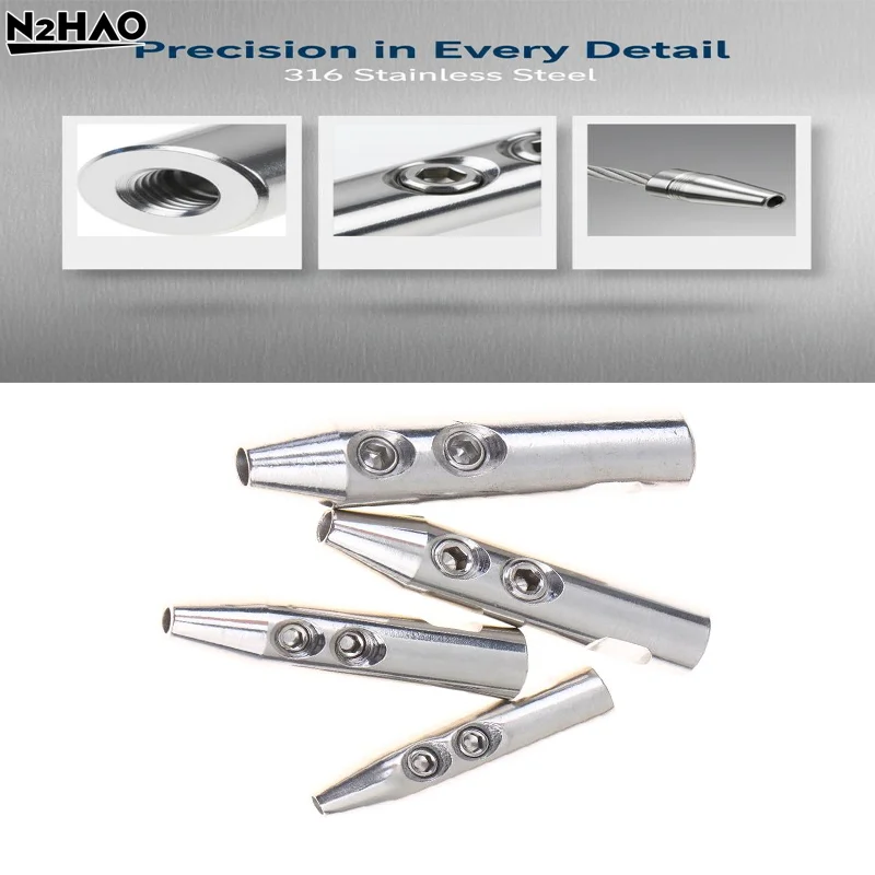 

1PCS 316 Stainless Steel Cable Railing Thread Fittings Wire Rope Tensioner Receiver Terminal End Toggle 3mm 4mm 5mm 6mm