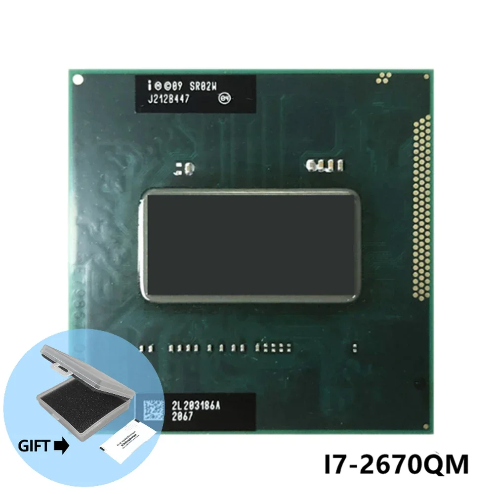 Intel Core i7-2670QM i7 2670QM SR02N 2.2 GHz Quad-Core Eight-Thread CPU Processor 6M 45W Socket G2 / rPGA988B