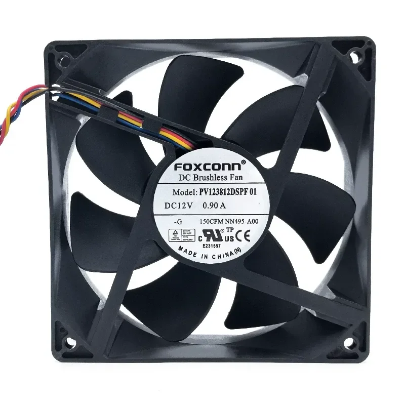 Ventilateur de refroidissement à 4 fils pour serveur Dell 12038, pièce de rechange pour refroidisseur de processeur, pour FOXCONN PV123812DSPF 01 12CM 12V 0.90A