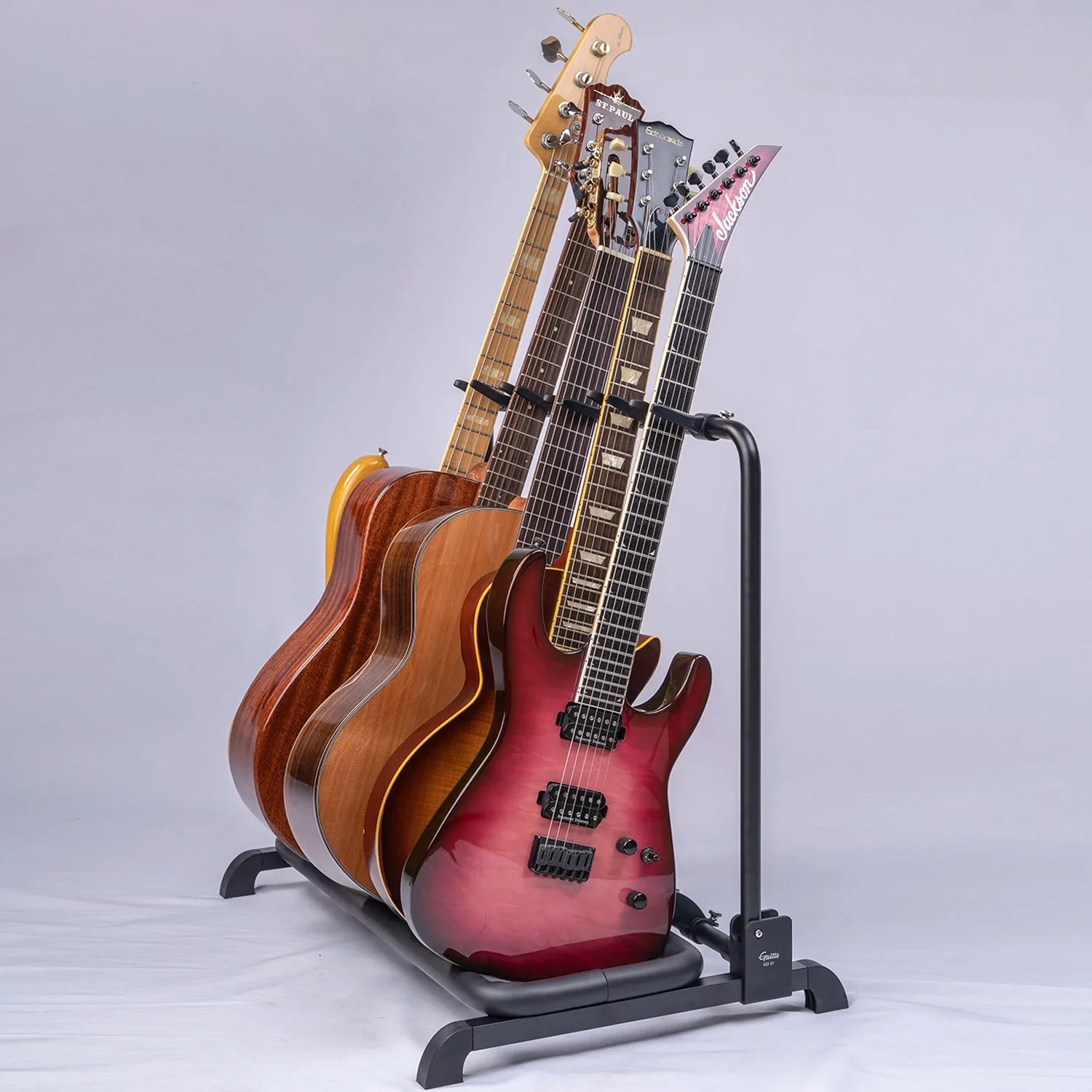 GUITTO GGS-07 Folding Guitar Stand Holds Up To 5 Guitars Musical Rack Bracket Universal Holder Guitar Parts & Accessories