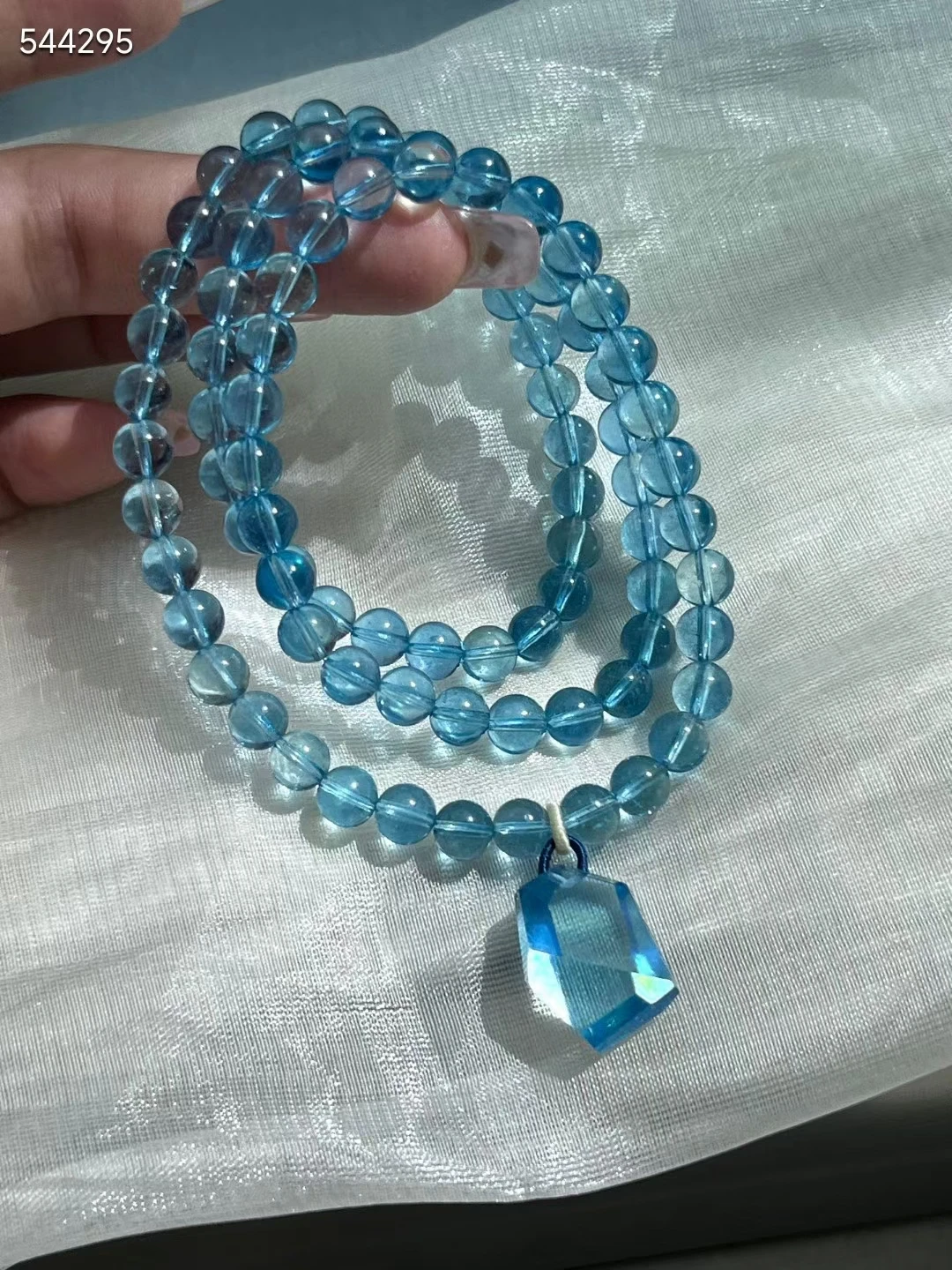 

Natural Blue Aquamarine Beads Bracelet 6.6mm Faceted Pendant Women Men Gift Fashion Brazil Blue Aquamarine Jewelry AAAAA