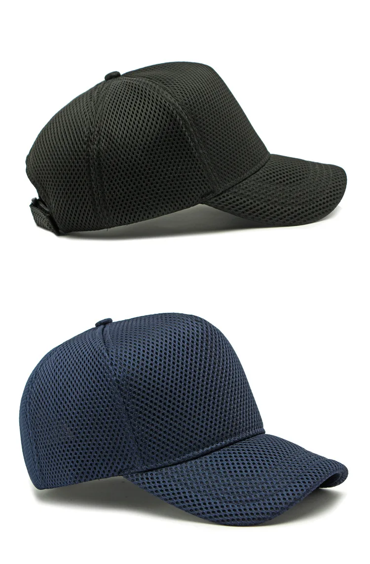 Men's Big Head High Crown Trucker Hats Breathable Full Mesh Snapback Baseball Caps Sun Protection Outdoor Plus Size 56-64cm