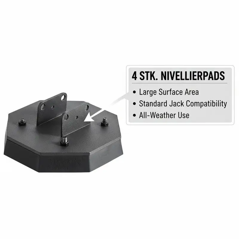 RV Stabilizer Blocks 4-Pack Rubber Camper Leveling Mats 5000 lbs Capacity For Scissor Jack Feet 5th Wheels Motorhomes Large Surface Area Heavy Duty Support Standard Fit Accessory view 7