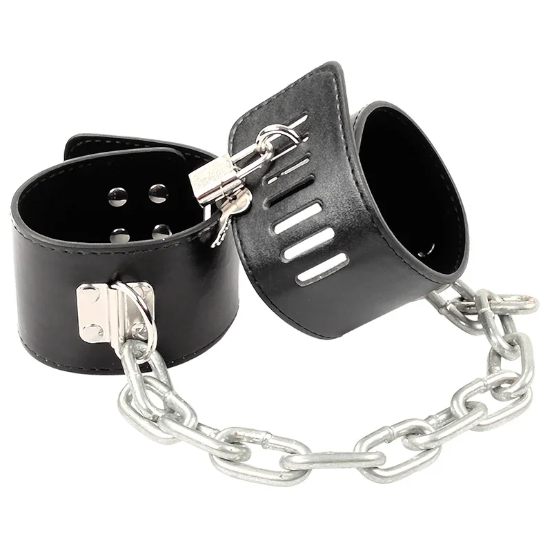 Hard Metal Chain Handcuffs Slave BDSM Wrist & Ankle Bondage Cuff Restraints Locking Shackles Erotic Products Sex Toys For Couple