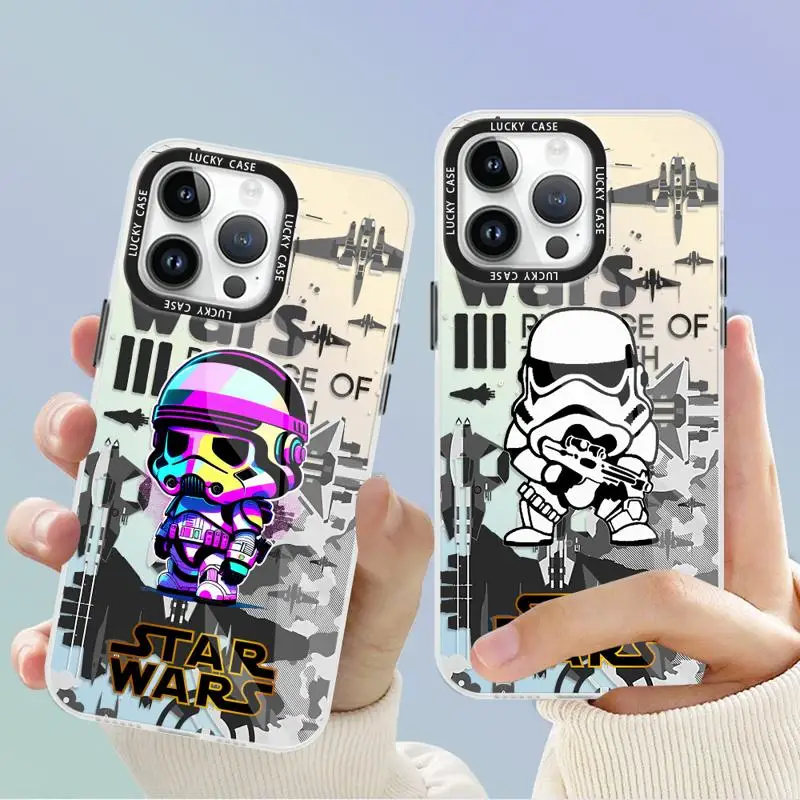 Cool StarWars Yoda Phone Case For Apple iPhone 15 11 13 14 Pro Max 12 14 Plus 14Pro Matte Gradient Color Laser Coque