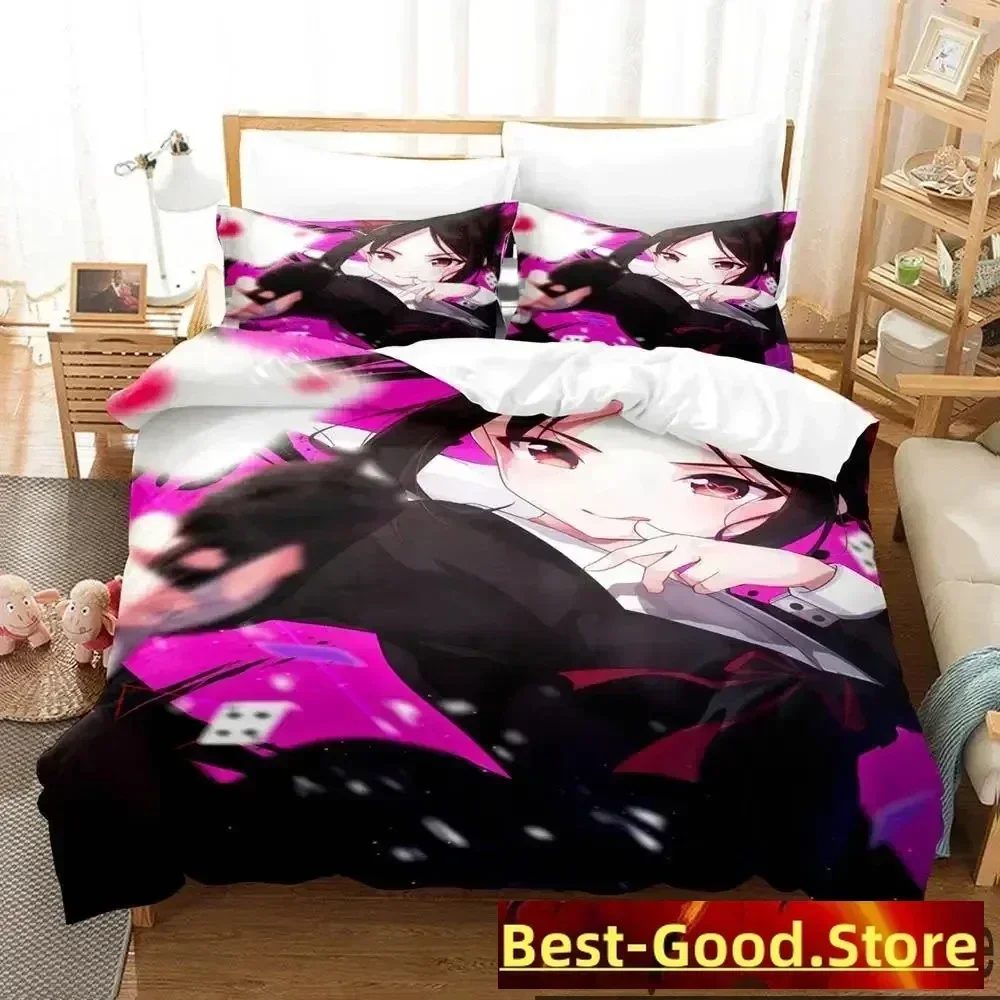 

Anime Kaguya-sama Love Is War Bedding Set Printed Bed Set With Pillowcase Bed Duvet Cover Soft Queen King Size Bedclothes Home