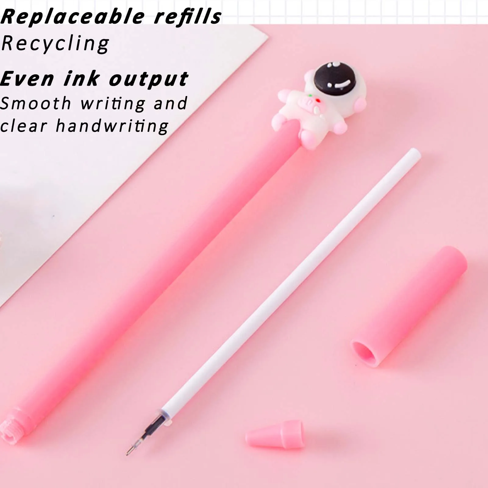 만화 우주인 펜, 다목적 블랙 잉크 펜, 생일 선물, 0.5mm