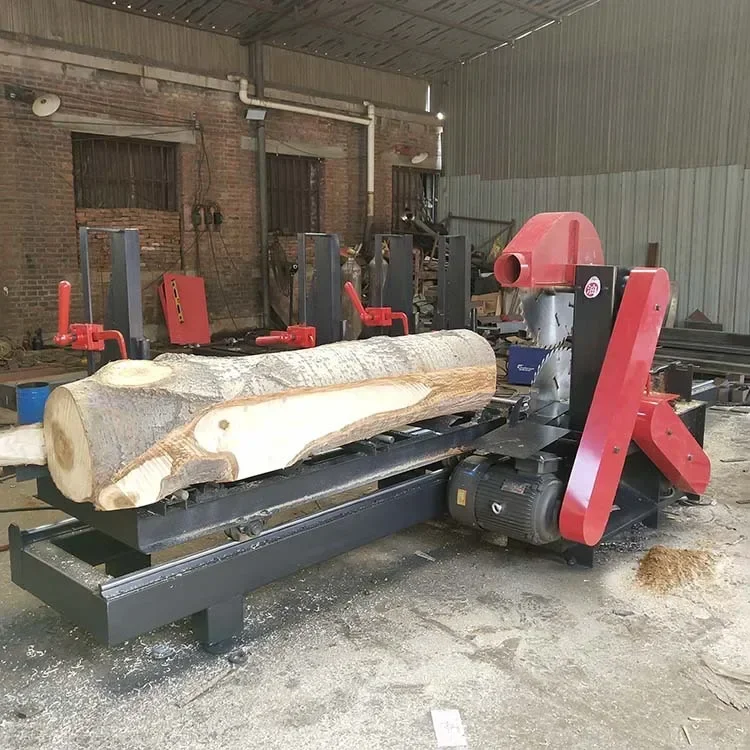 Horizontal Round Log Band Saw Wood Cutting Machine Log Cutting Fully Automatic Cutting Board Band Saw Push Table