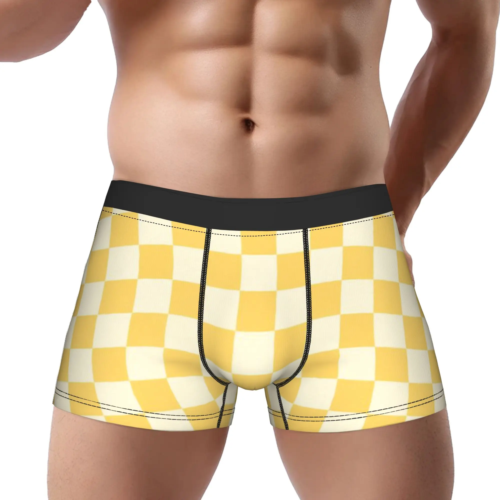Check Pattern (15) Checkerboard Underpants Breathbale Panties Male Underwear Ventilate Shorts Boxer Briefs