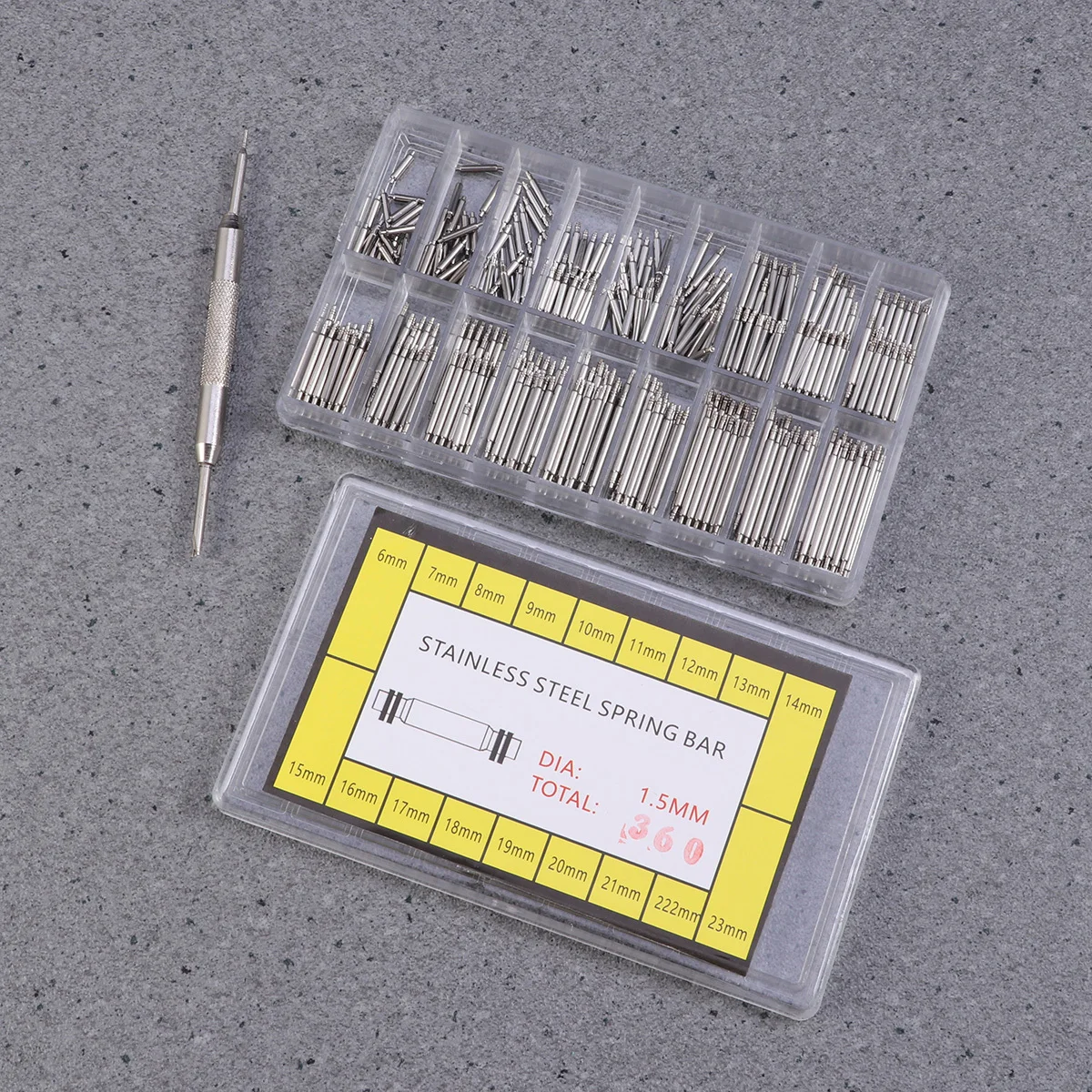 

360Pcs Watch Spring Bar Stainless Steel Double Flange Repair Replacement Professional Pin Tool Kit for Metal Strap Link Repair