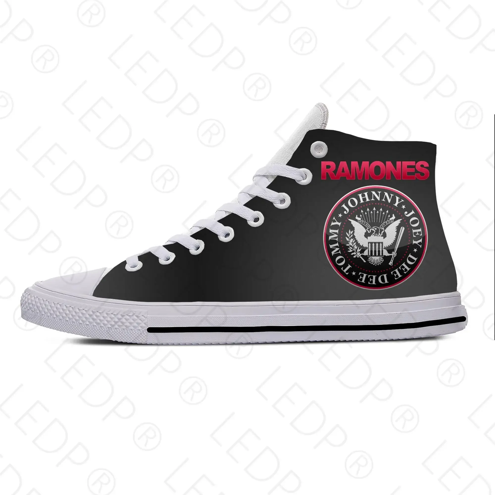 Ramone Seal Eagle Punk รองเท้าตลกแฟชั่นผ้าลำลอง, รองเท้าผ้าใบหุ้มข้อน้ำหนักเบาระบายอากาศได้ดีพิมพ์ลาย3D สำหรับผู้ชายผู้หญิง