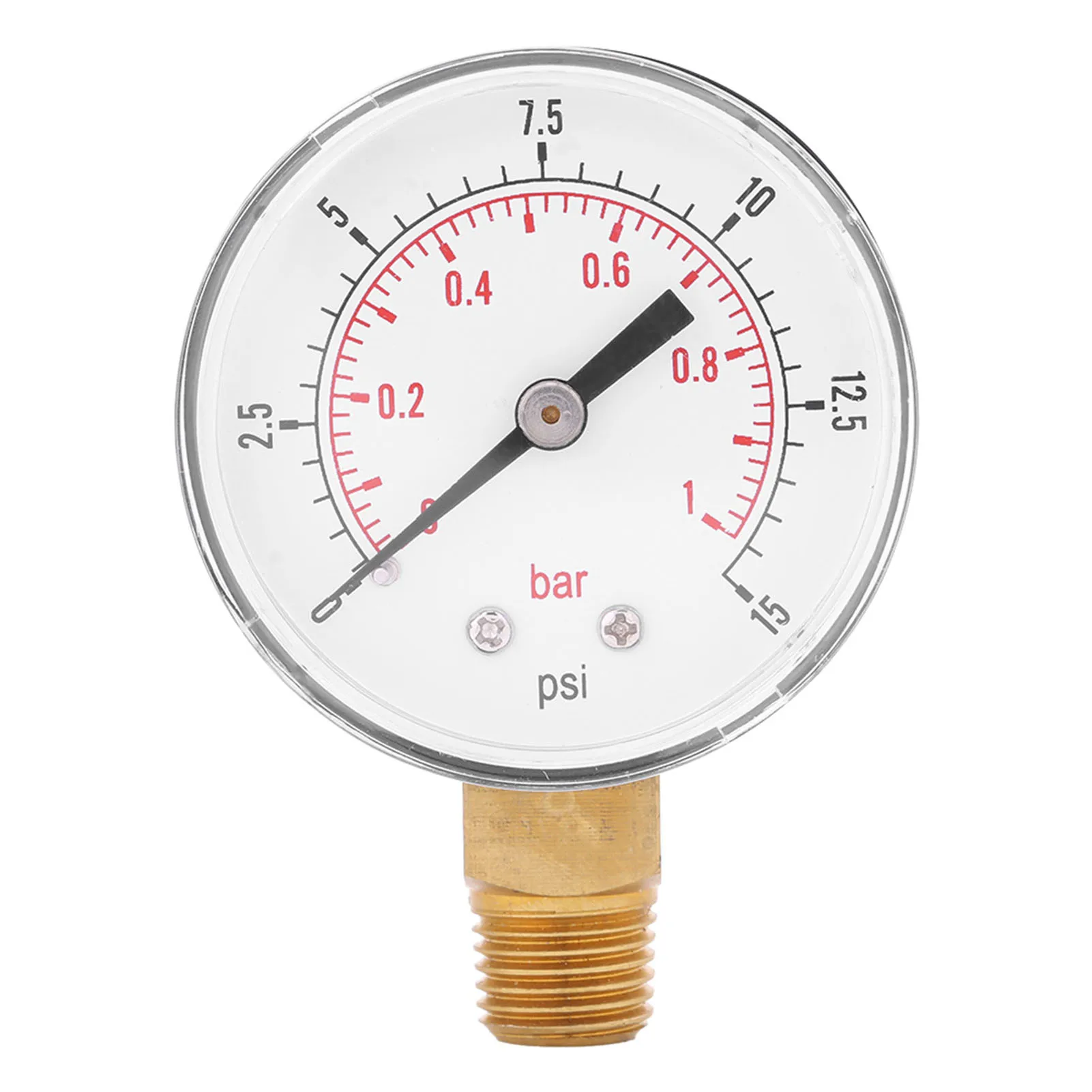 

Мини-манометр для топлива, воздуха, масла или воды 0-15psi/0-1 бар BSPT