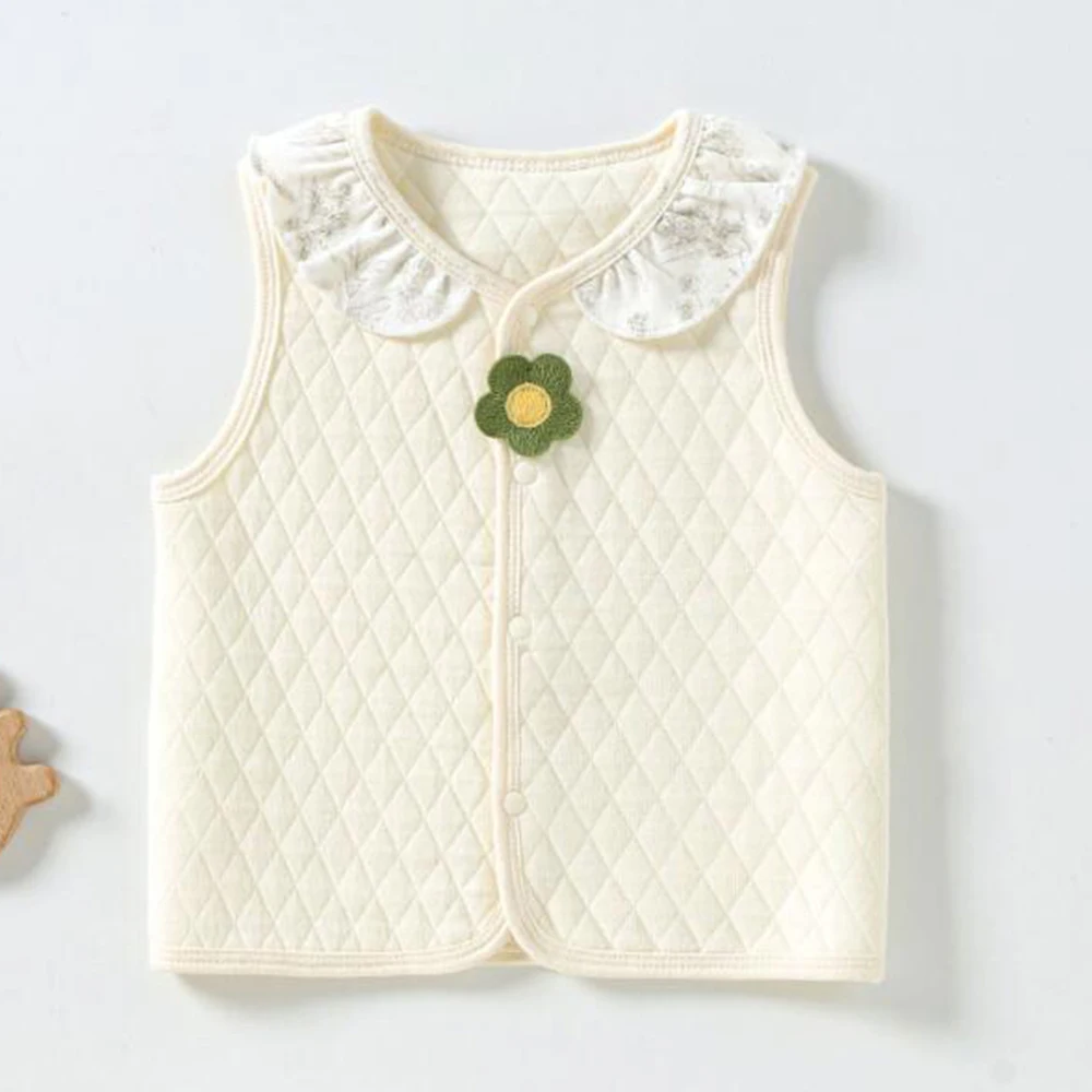 

Newborn Vest Quilted Warm Autumn Winter Baby Girl Tops Sleeveless Solid Color Infant Outerwear Waistcoat Wholesale