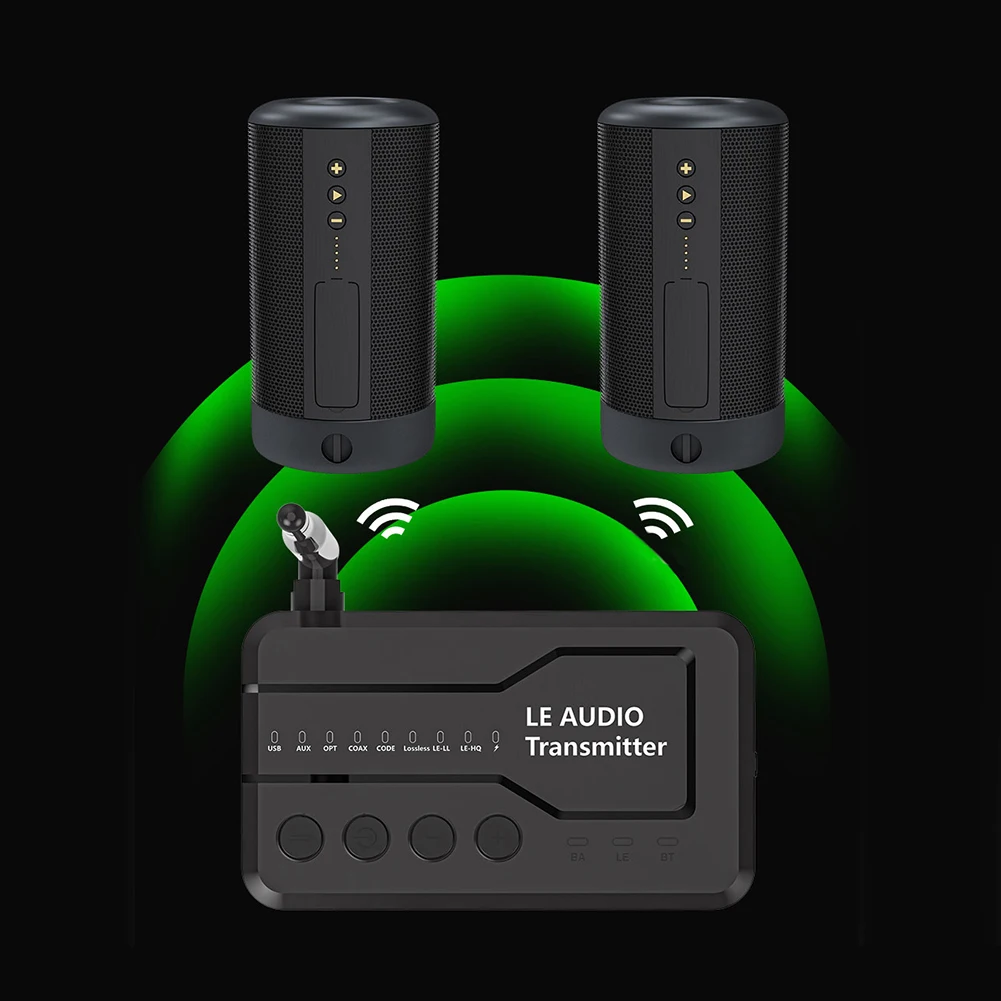 

Беспроводной аудиопередатчик LE с поддержкой USB/AUX/Opt/Coax, Bluetooth-совместимый адаптер 5.3 для домашней стереосистемы