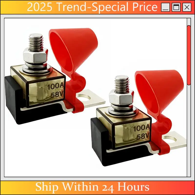 Feb.MRBF Terminal Fuses Block Kit-IP66 Waterproof For Boats, Marine, Rvs, Solar Systems- 58V DC Max 2Pcs 100Amp