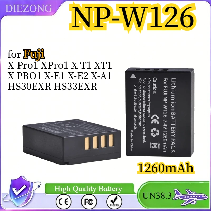 1260mAh NP-W126 NP W126 NP-W126S W126S Battery for Fuji X-Pro1 XPro1 X-T1 XT1 HS30EXR HS33EXR X PRO1 X-E1 X-E2 X-A1