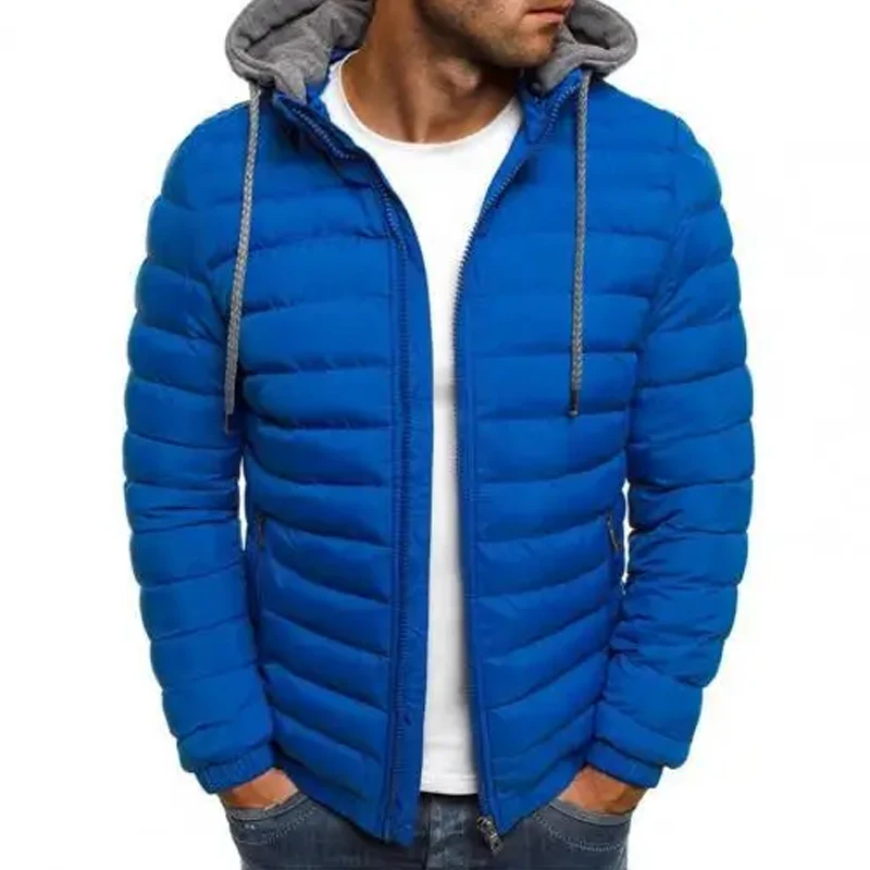 Winter New Men\'S Detachable Hooded Jacket Outdoor Thickened Warm Windproof Jacket Lightweight Harajuku Street Unisex Down Jacket