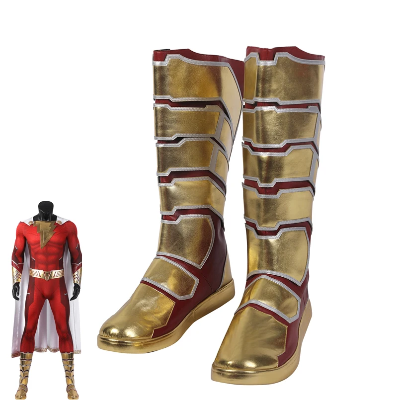 

Adult Men Halloween Carnival William Batson Cosplay Boots Superhero Captain Billy Costume Accessories Hero Shoes