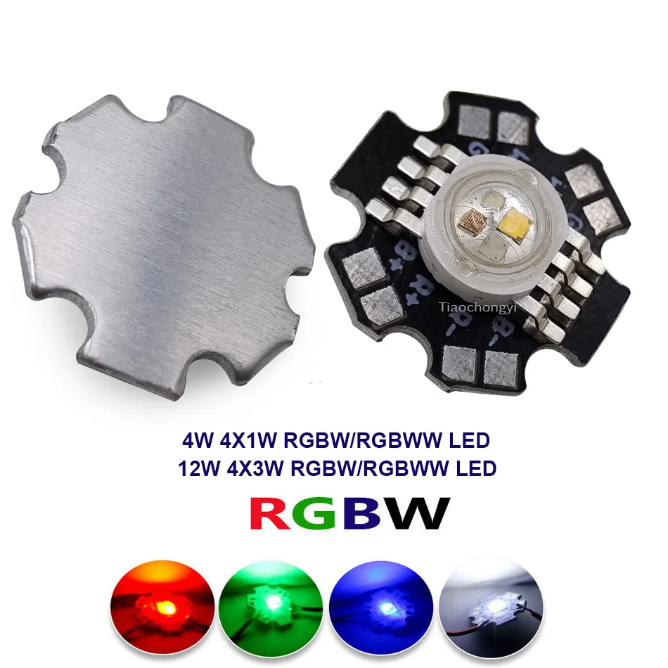 LED RGBW RGBWW 4W 12W 4X3W 4X1W High Power chip Beads Lamp 8pin 4 in 1 Diode Colorful Sources DIY For Stage Spot Lighting