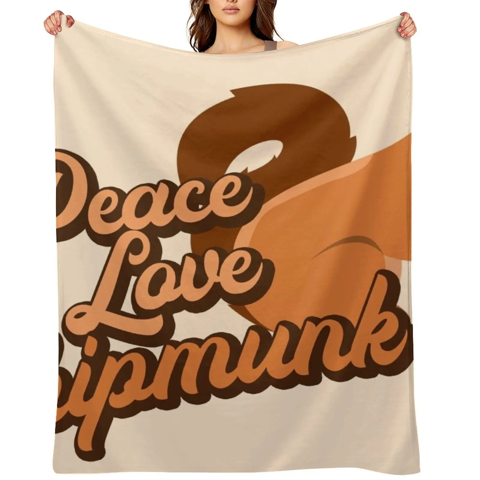 

Peace Love Chipmunk. Throw Blanket Camping Thermal Sofa valentine gift ideas Blankets