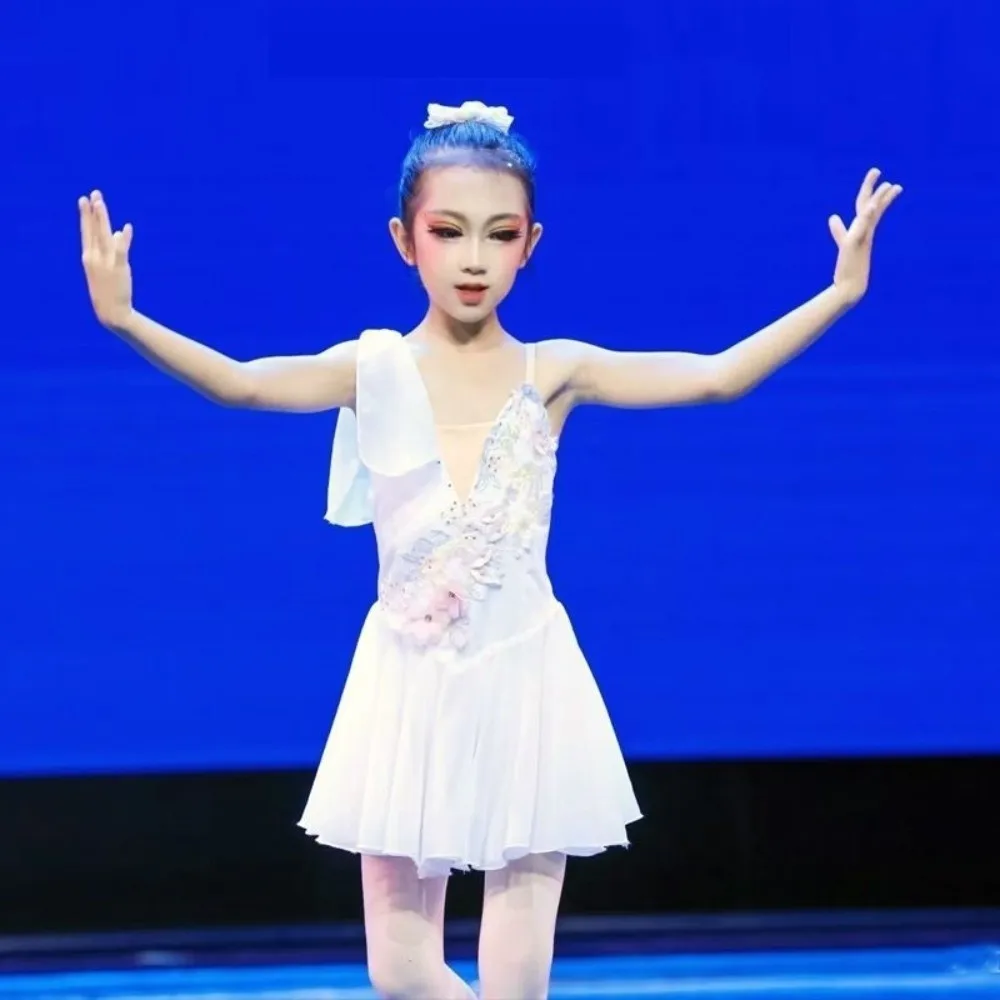 

Chiffon Ballet Dress Chinese Sling Classical Leotard Princess Dress Party Dress Stage Costume Modern Dance Dress Children