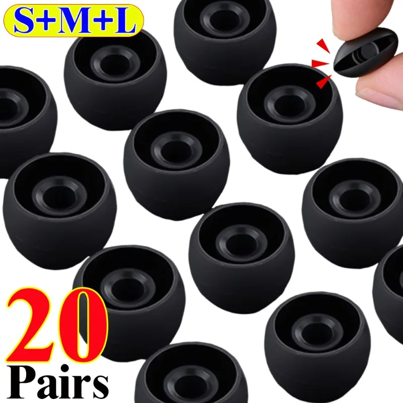 1–20 Paar weiche Silikon-Ersatz-Ohrstöpsel, Ohrpolster, Ohrpolster, Abdeckungen für In-Ear-Kopfhörer, Kopfhörer-Zubehör (S/M/L)