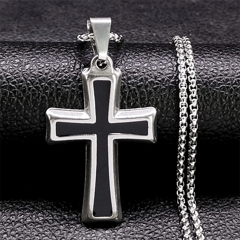 

Catholic Cross Necklace for Women/Men Stainless Steel Gold Color Religious Jesus Necklaces Jewelry corrente masculina N6124S02