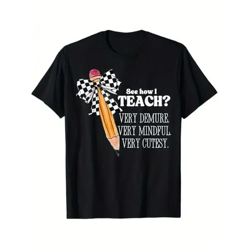 100% Cotton Golf Gift T-Shirt For Men and Women [Cutesy Teacher T-Shirt] 100% Cotton Very Cutesy Teacher Men Women T - Shirt, for Educators, S - XXXL, Black