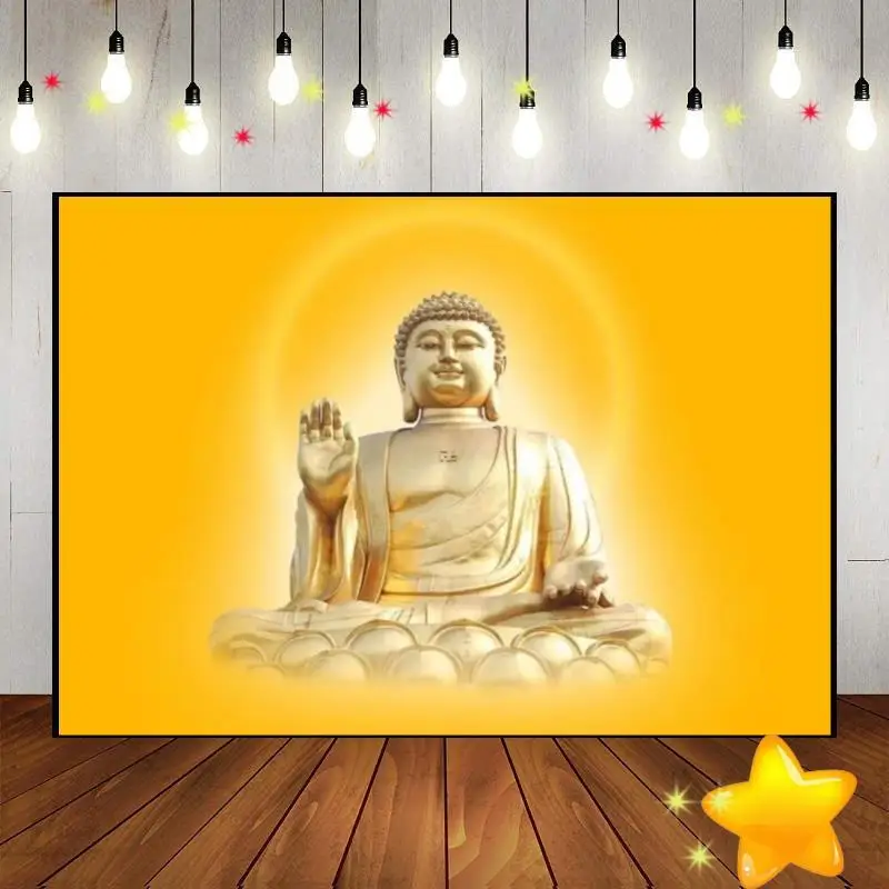 

Statue of Buddha Birthday Decoration Background Party Baby Shower Renaiss Photo Custom Backdrop Photography Backdrops Studio