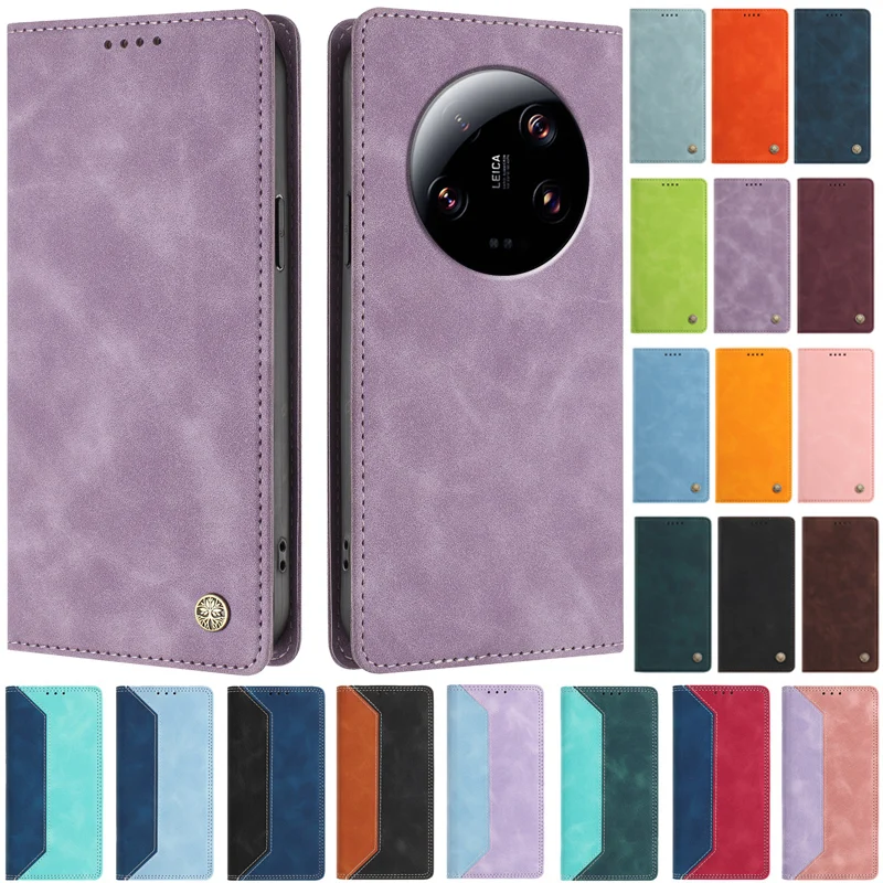 

13/13Pro/13Ultra Macaron Colorful Case for Xiaomi 13 Ultra 13 Pro Capa Magnetic Leather Case for Xiaomi 13 Lite Wallet Cover