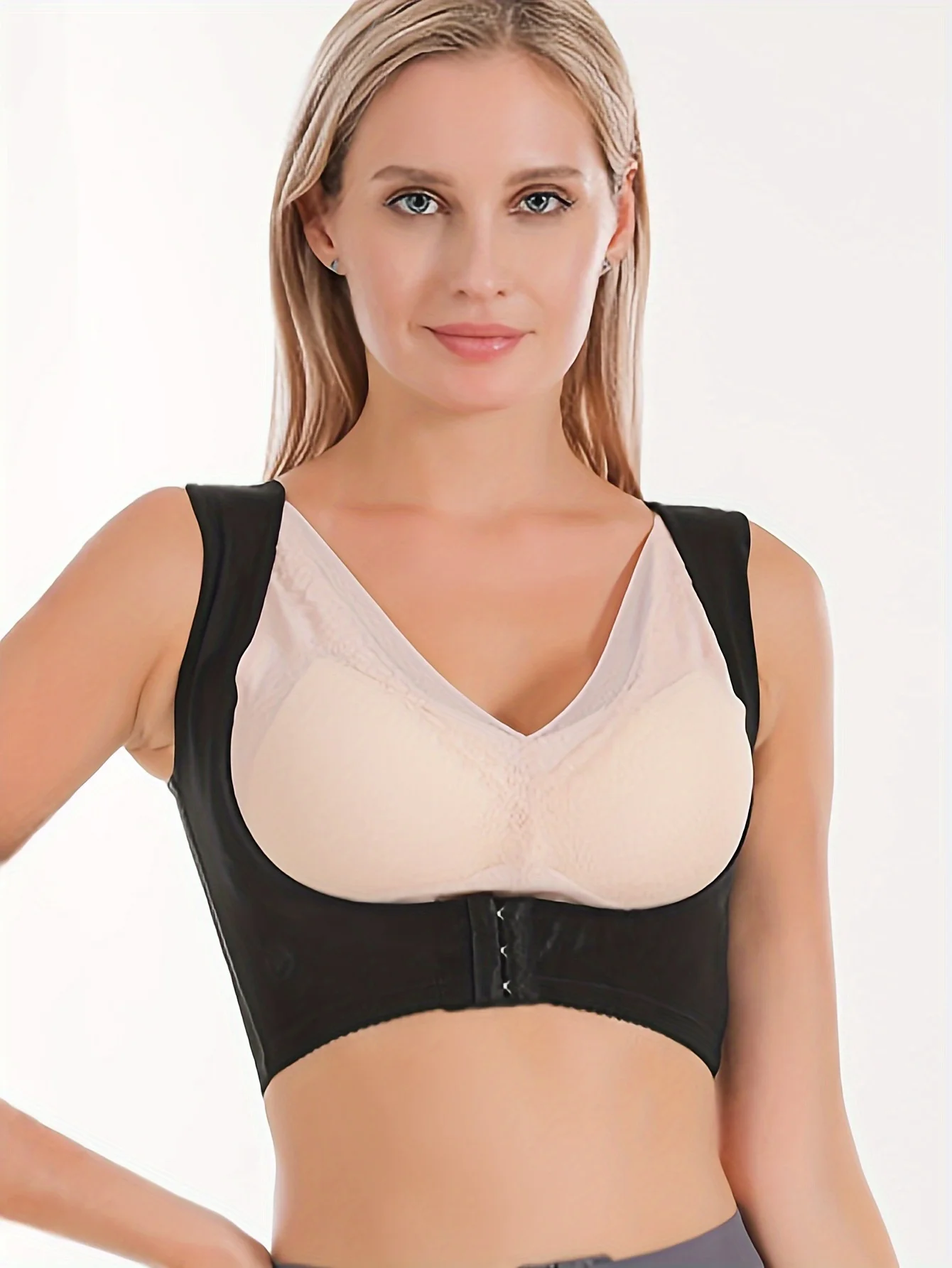 Ladies' correction hunchback correction with chest support adjustment, body shaping, anti sagging, side folding and gathering, u
