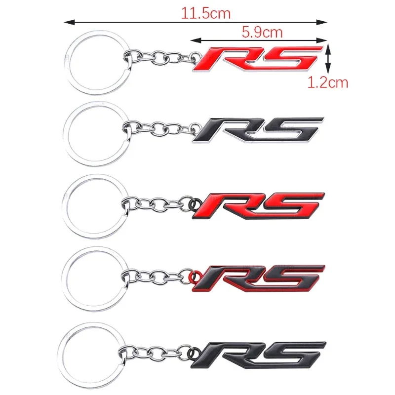 RS Logo Metal Car Keychain Holder for Chevrolet Cavalier Onix Cruze Aveo Silverado Auto Key Rings Accessories